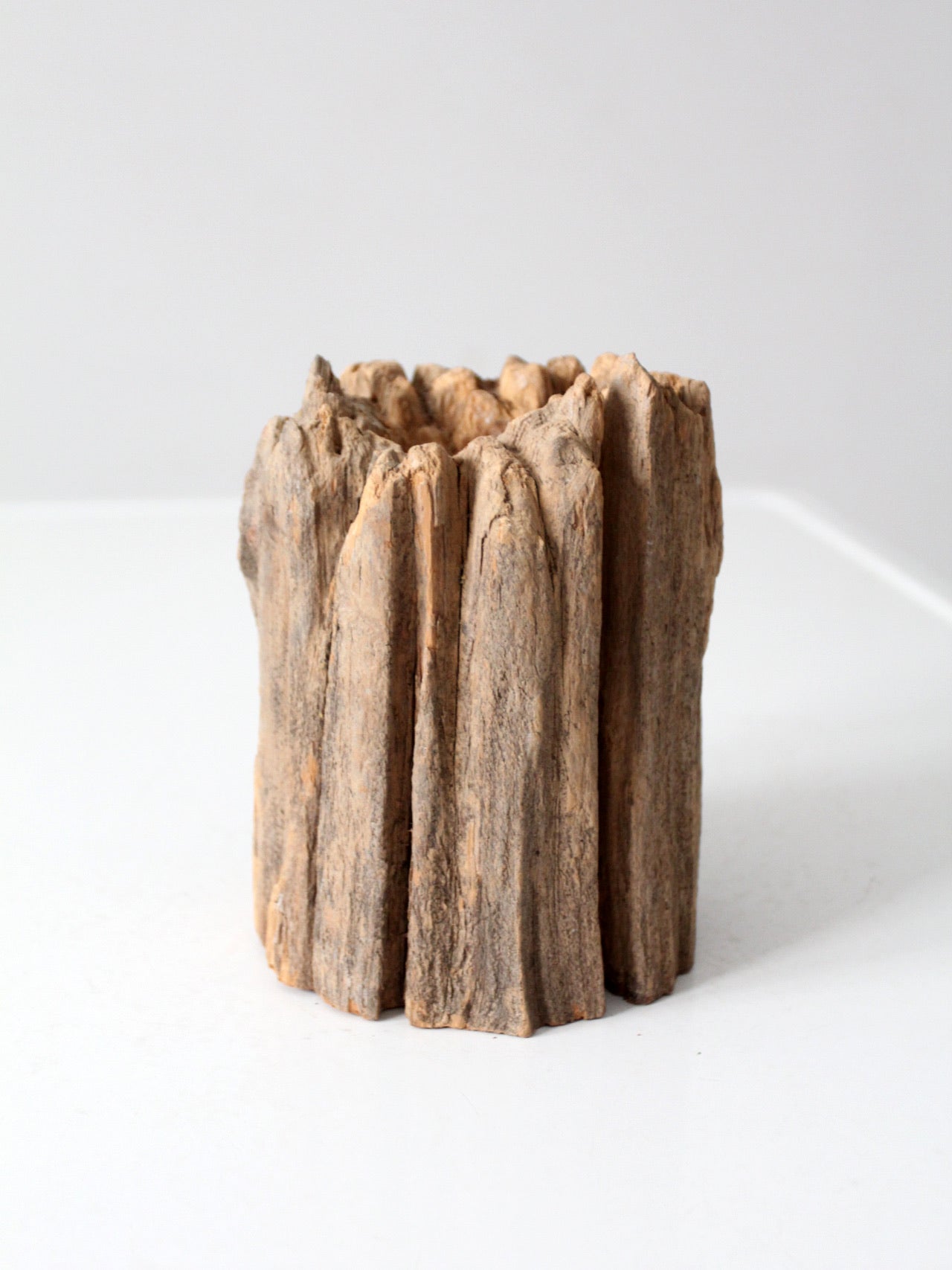vintage rustic wood candle holder