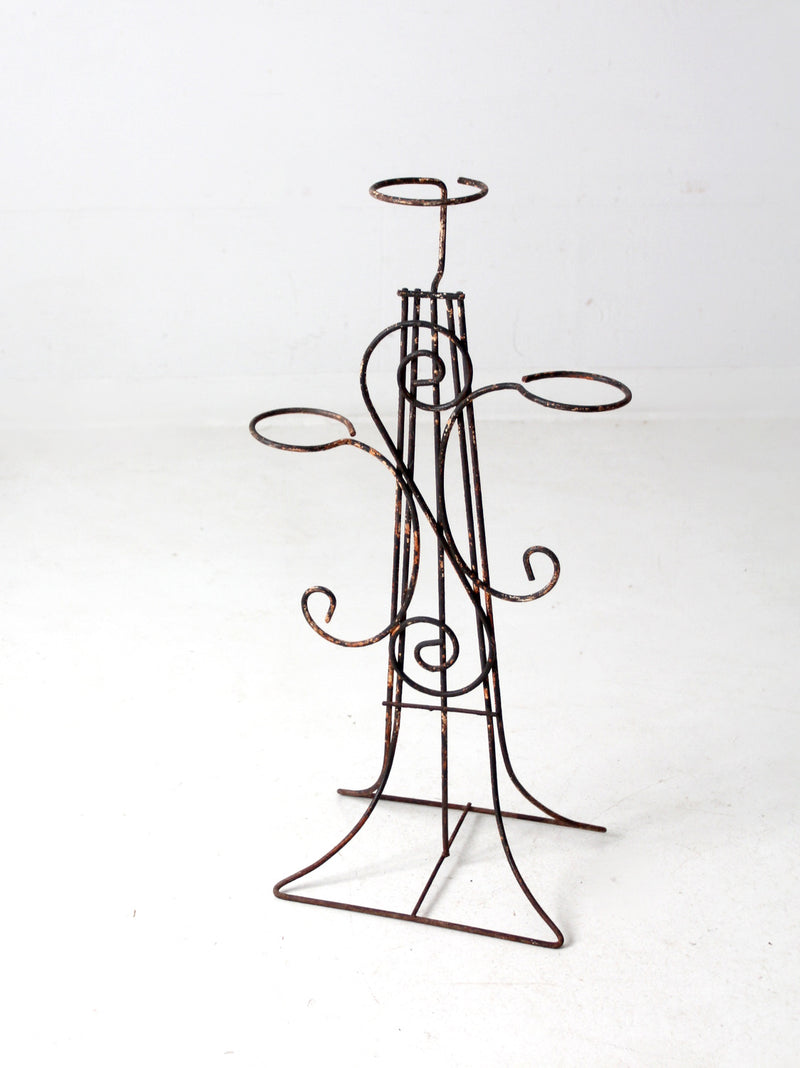 vintage wrought iron plant stand