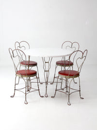 1960s Simpson Bosworth heart back ice cream parlor dinette set