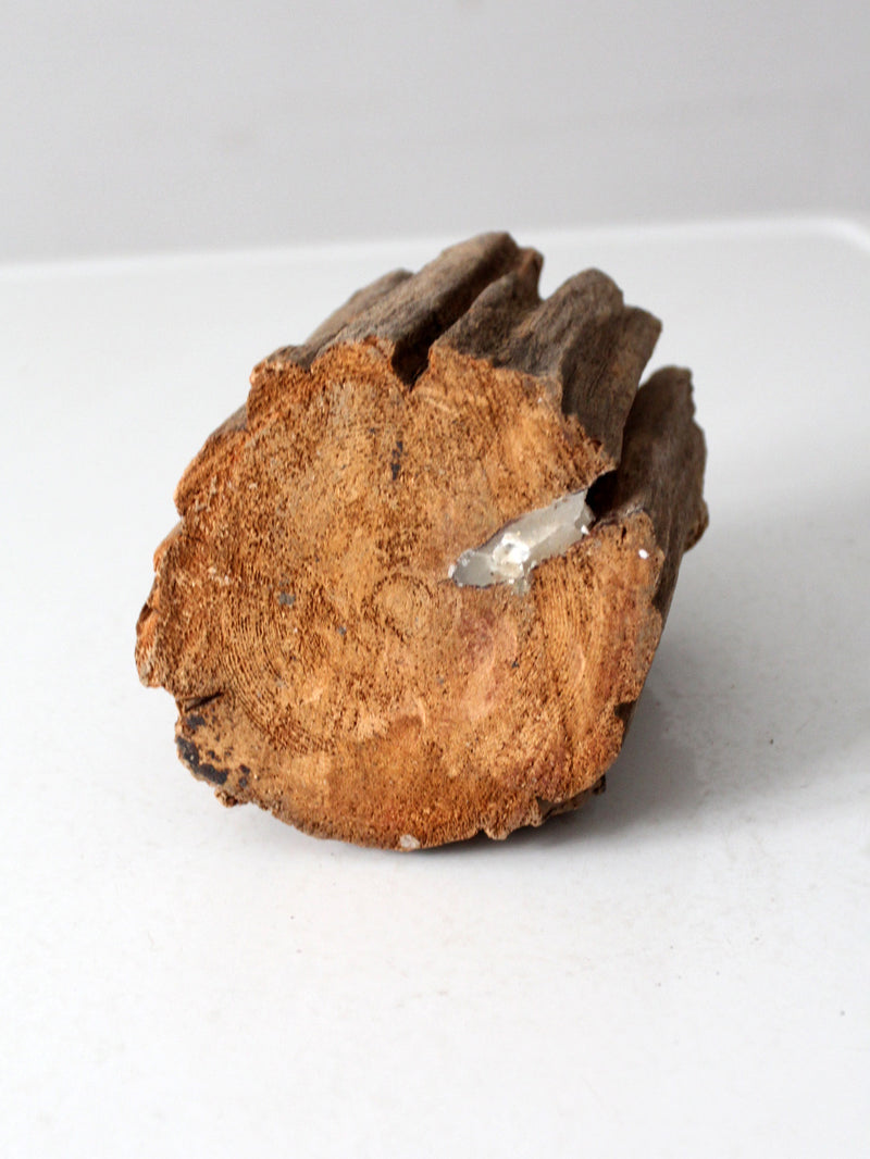 vintage rustic wood candle holder