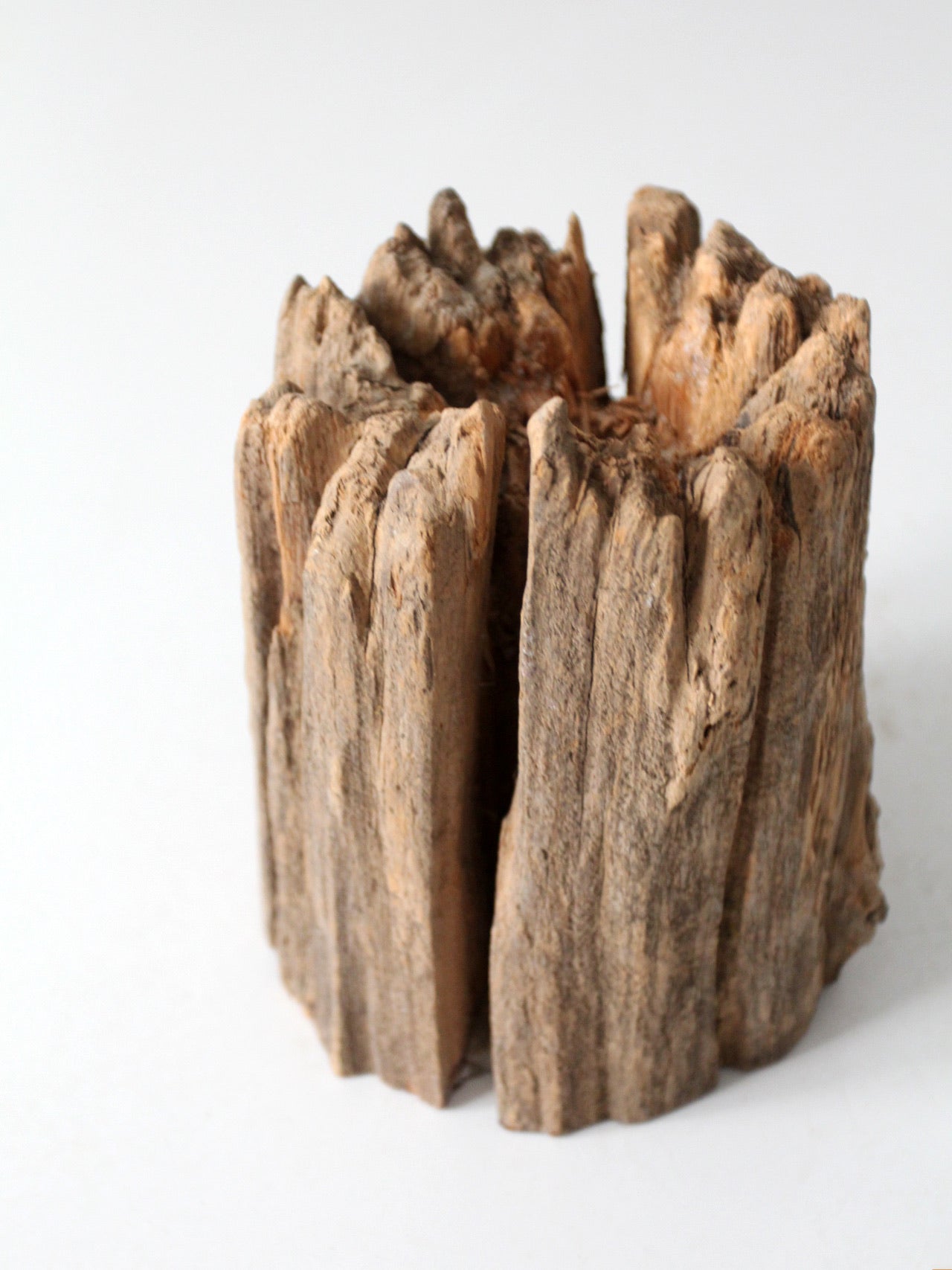 vintage rustic wood candle holder