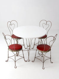 1960s Simpson Bosworth heart back ice cream parlor dinette set