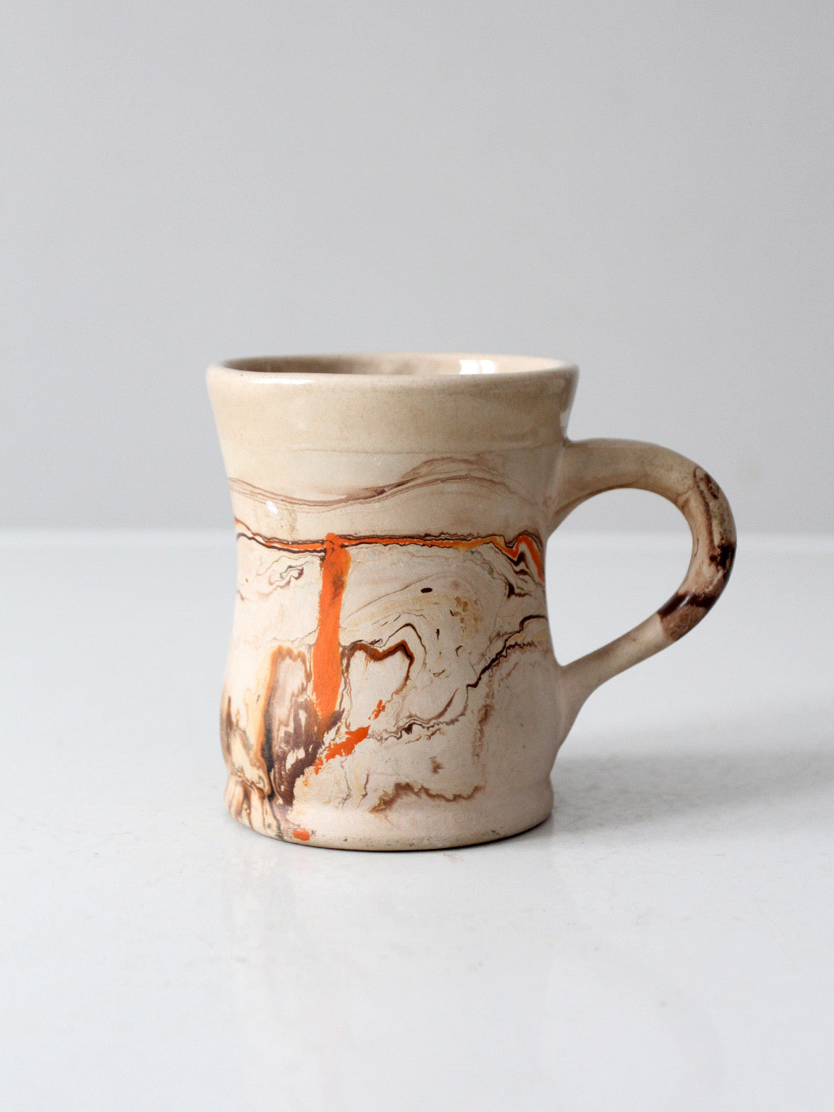 mid-century Nemadji Pottery swirl glaze mug – 86 Vintage
