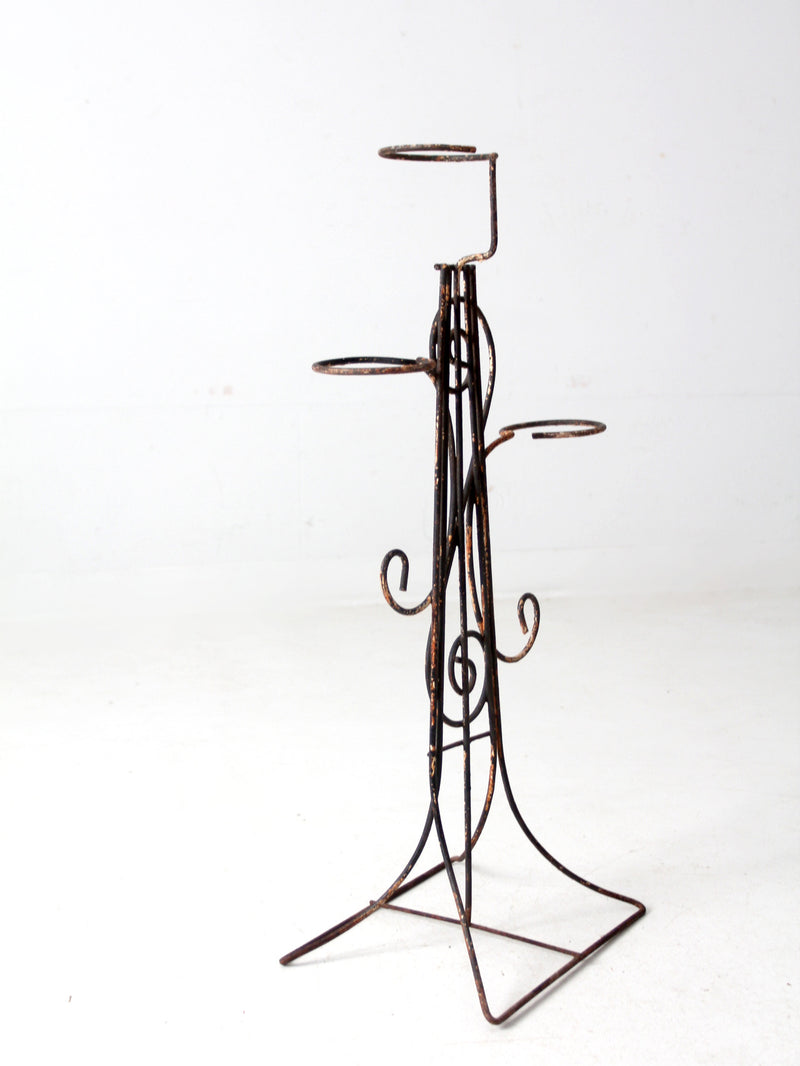 vintage wrought iron plant stand