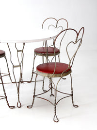 1960s Simpson Bosworth heart back ice cream parlor dinette set