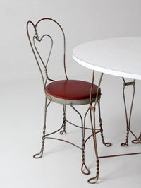 1960s Simpson Bosworth heart back ice cream parlor dinette set