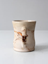 mid-century Nemadji Pottery swirl glaze mug