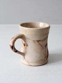 mid-century Nemadji Pottery swirl glaze mug