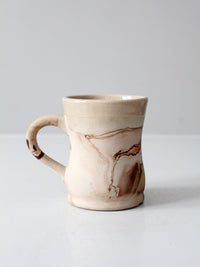 mid-century Nemadji Pottery swirl glaze mug