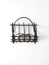 antique Adirondack twig wall basket