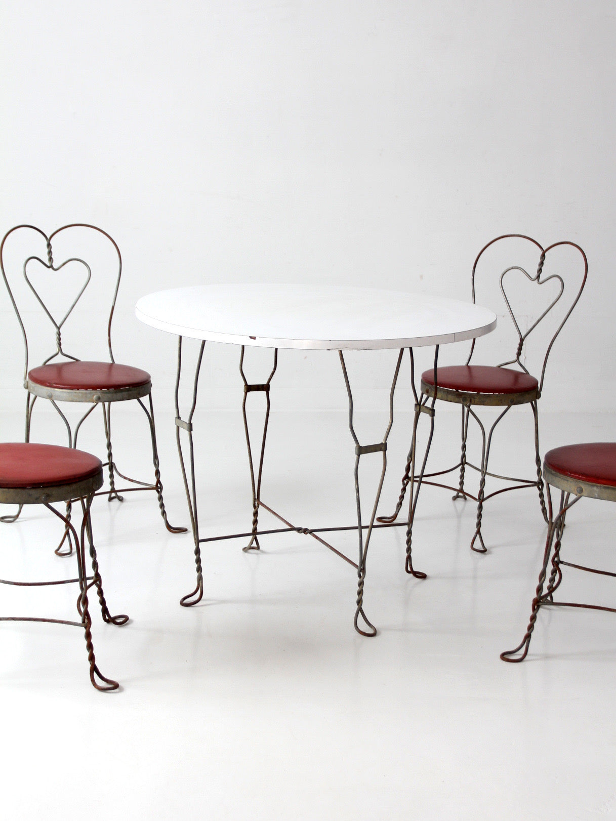 1960s Simpson Bosworth heart back ice cream parlor dinette set