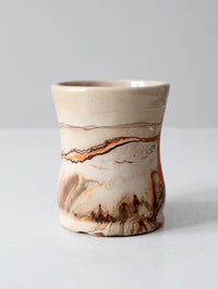 mid-century Nemadji Pottery swirl glaze mug