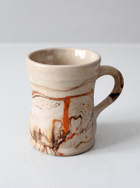 mid-century Nemadji Pottery swirl glaze mug