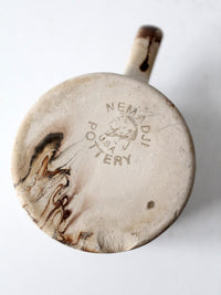 mid-century Nemadji Pottery swirl glaze mug