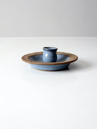 vintage studio pottery candlestick holder