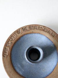 vintage studio pottery candlestick holder