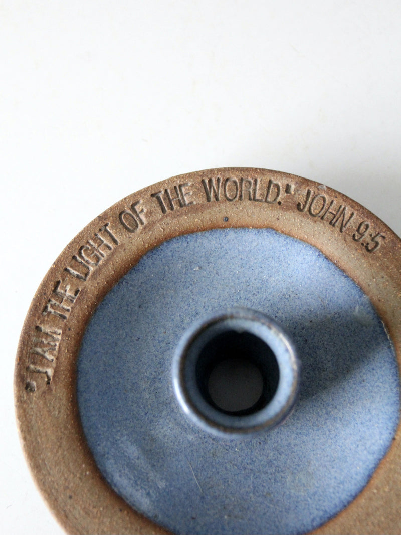 vintage studio pottery candlestick holder