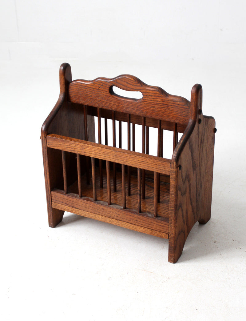 vintage wooden magazine rack