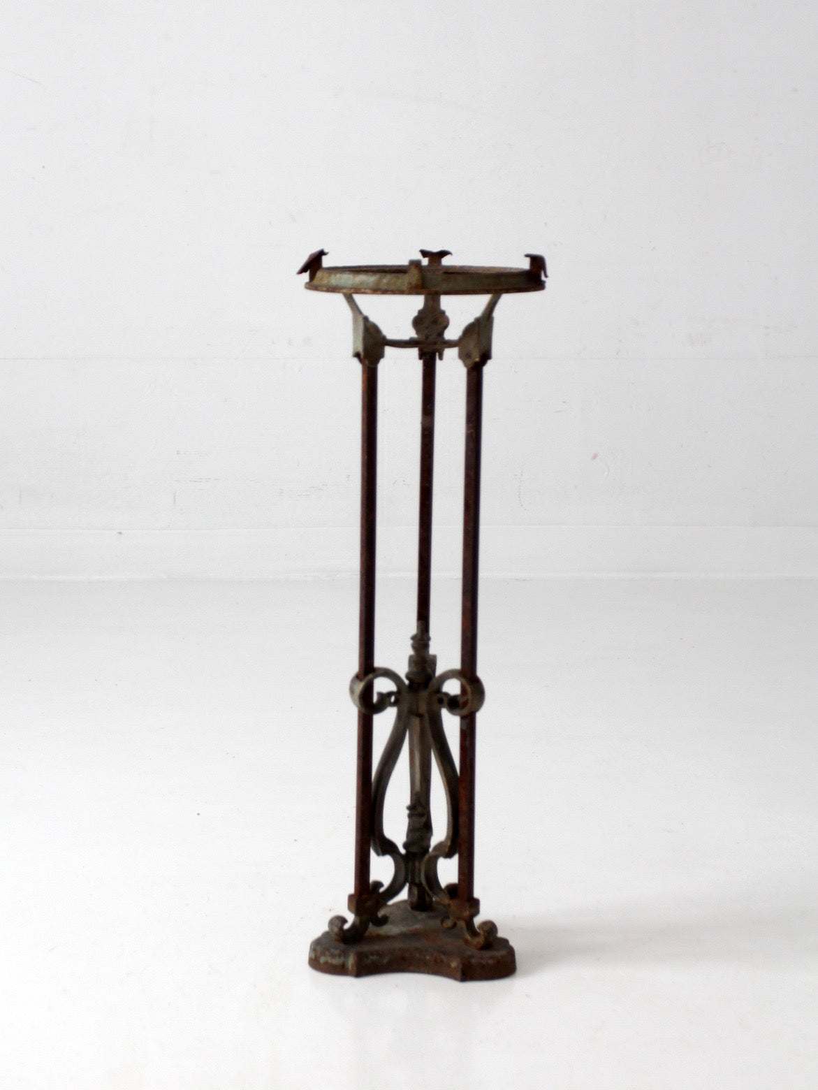 antique Gothic Revival iron plant stand