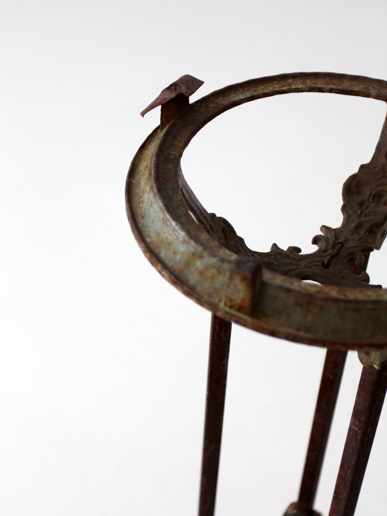 antique Gothic Revival iron plant stand