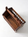 vintage wooden magazine rack