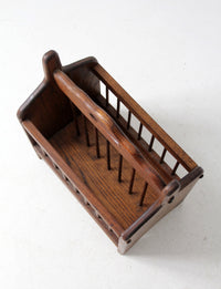 vintage wooden magazine rack