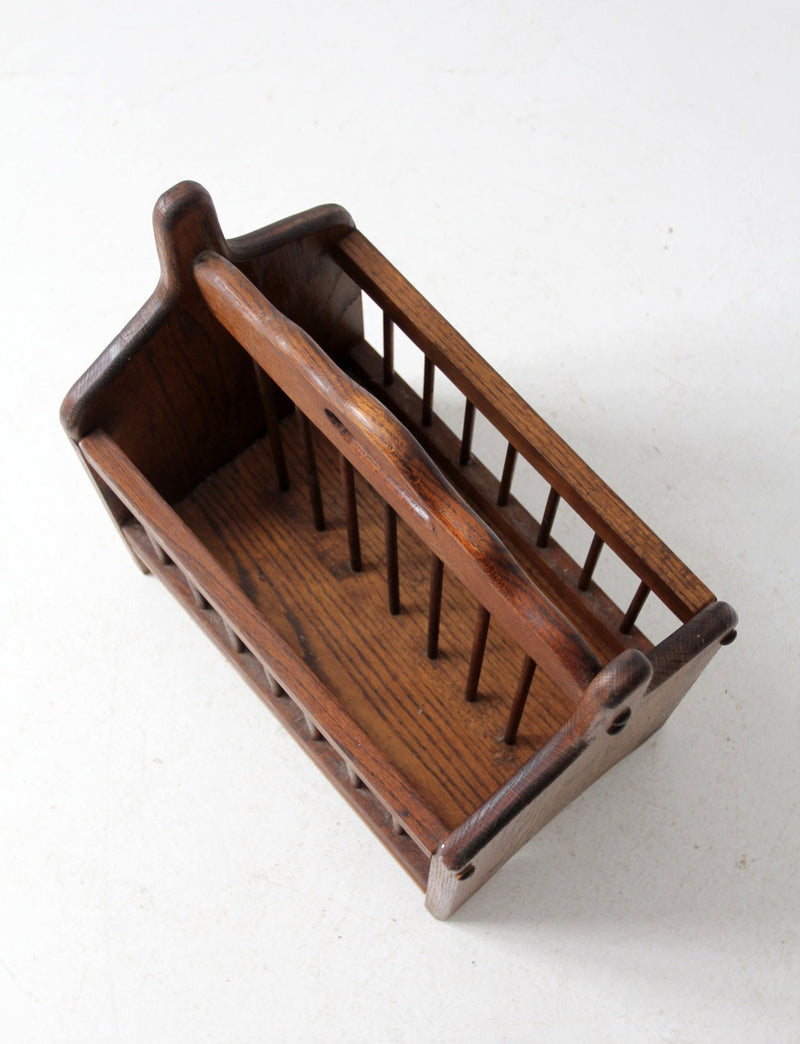 vintage wooden magazine rack