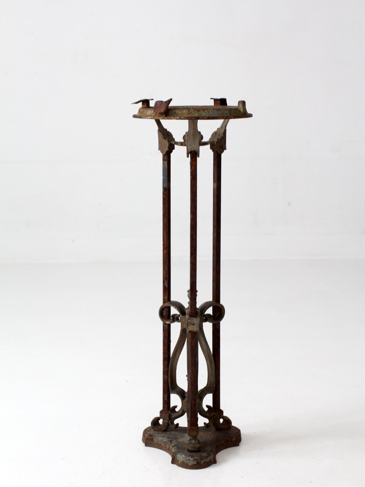 antique Gothic Revival iron plant stand