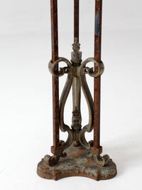 antique Gothic Revival iron plant stand