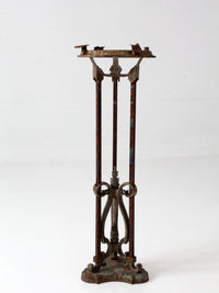 antique Gothic Revival iron plant stand