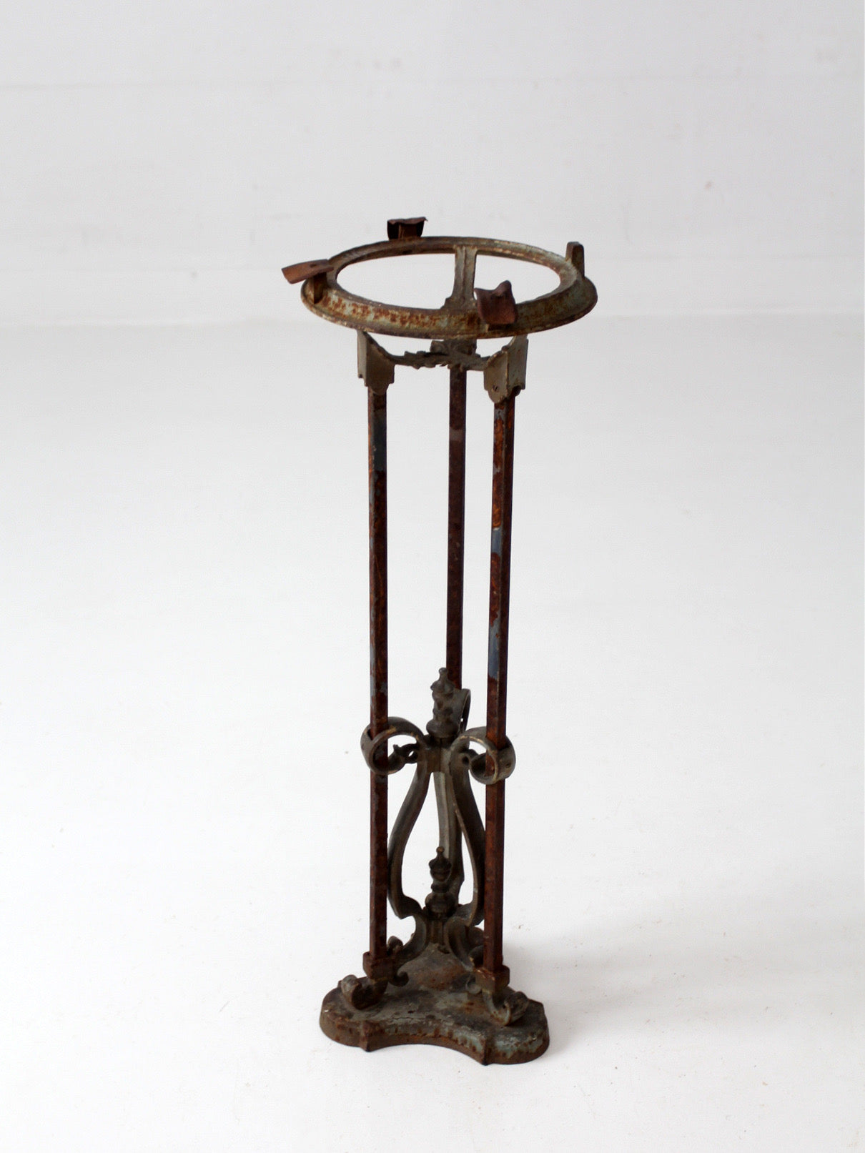 antique Gothic Revival iron plant stand