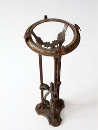 antique Gothic Revival iron plant stand