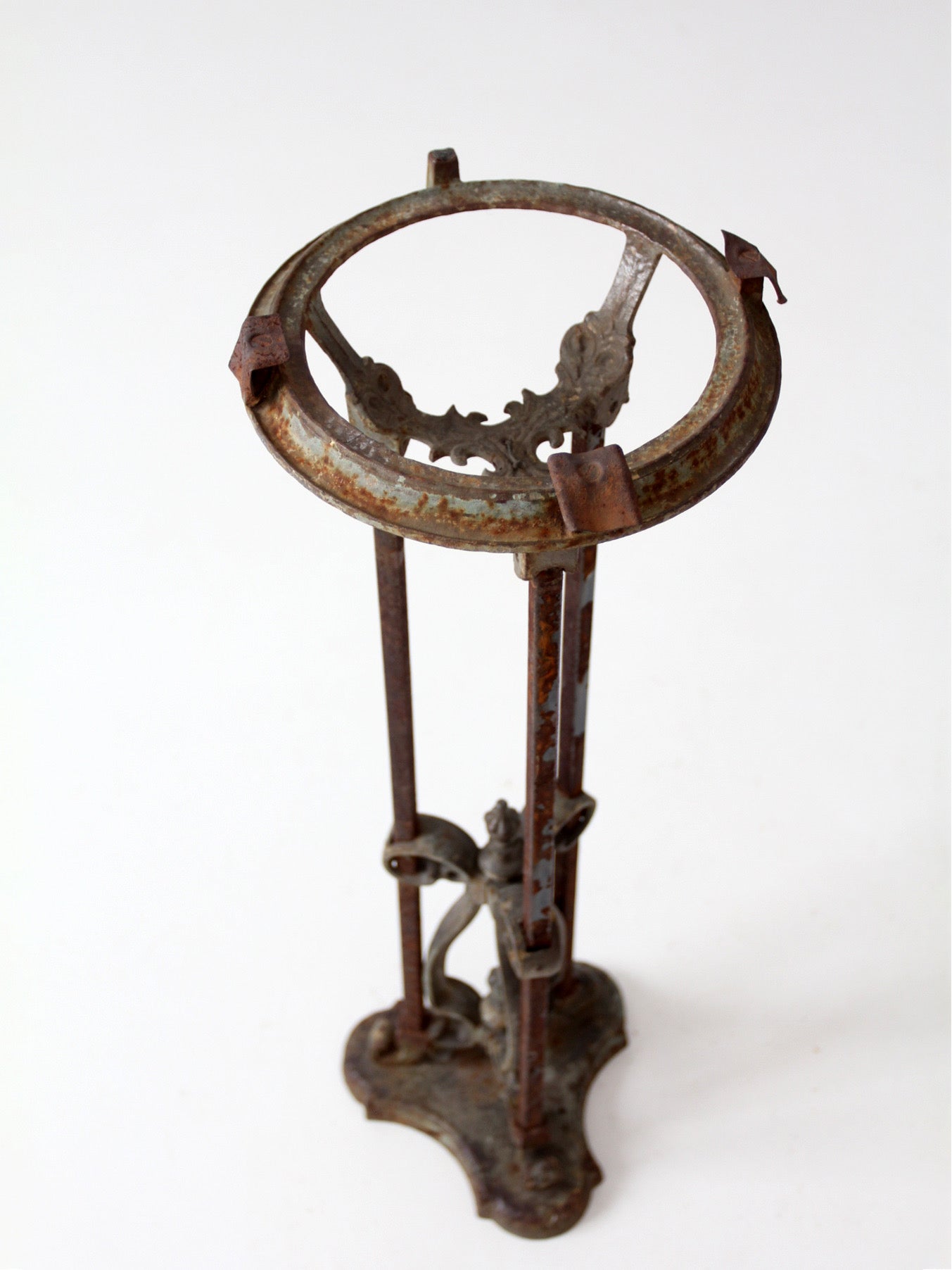 antique Gothic Revival iron plant stand