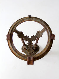 antique Gothic Revival iron plant stand