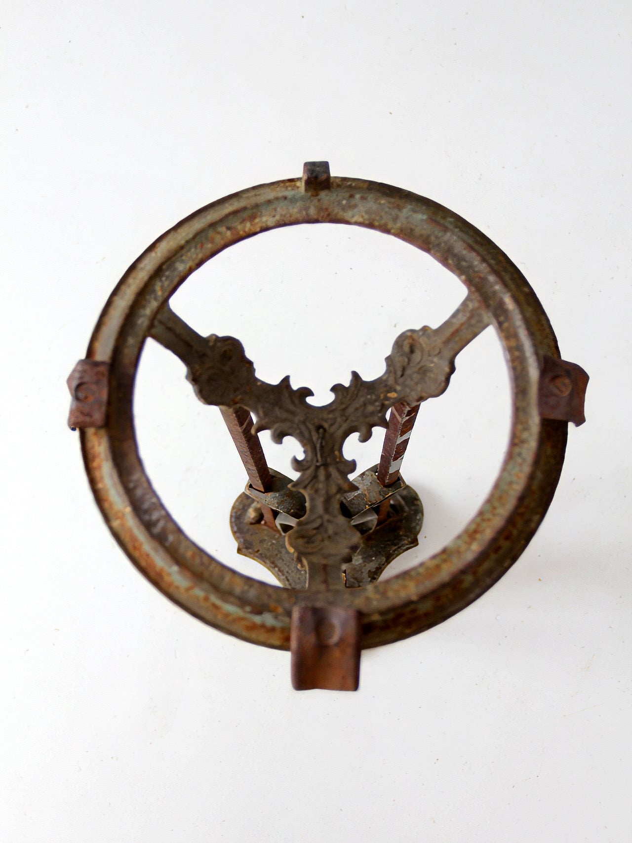 antique Gothic Revival iron plant stand