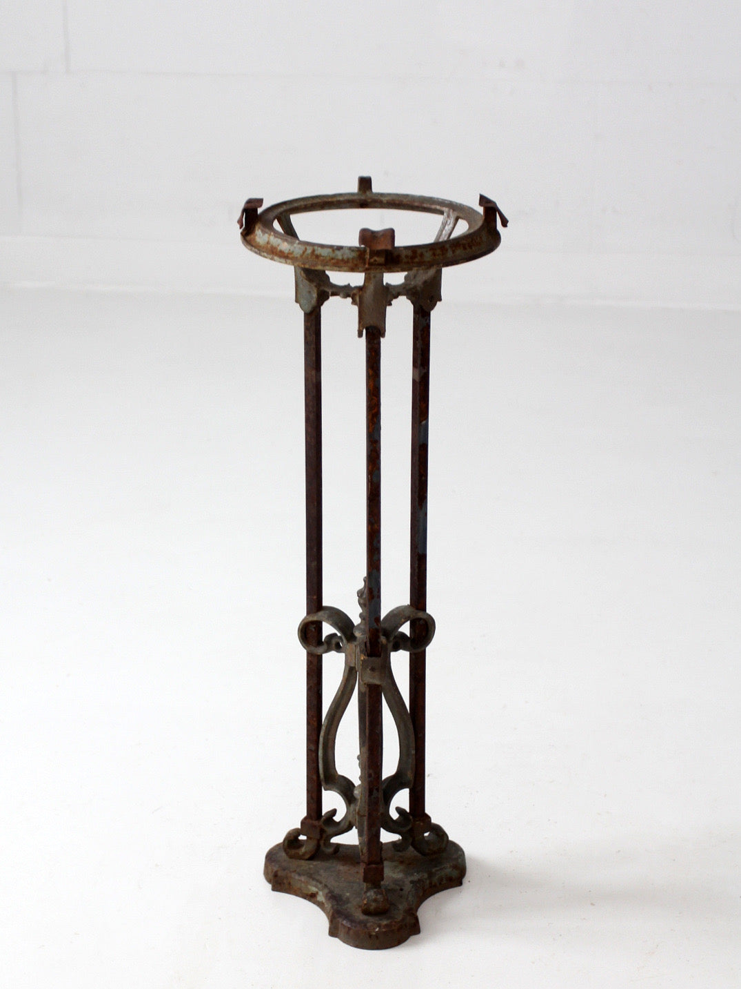 antique Gothic Revival iron plant stand