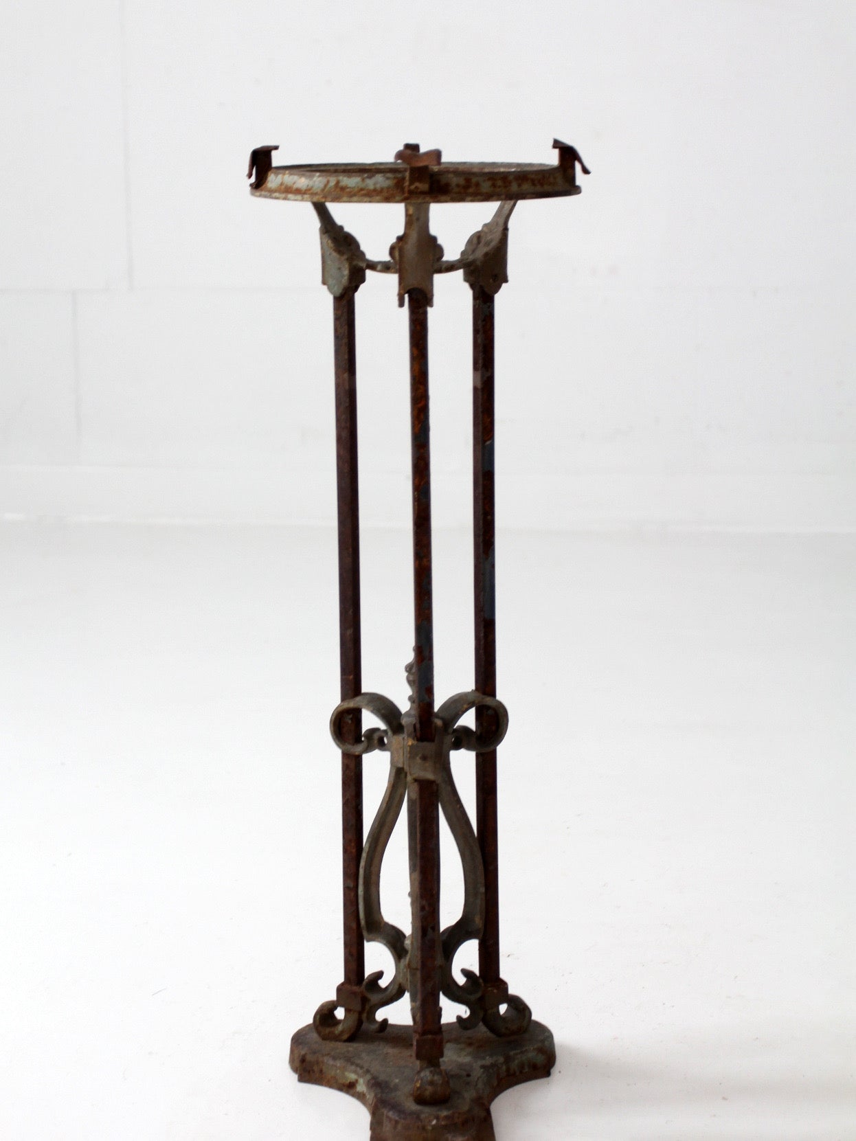 antique Gothic Revival iron plant stand
