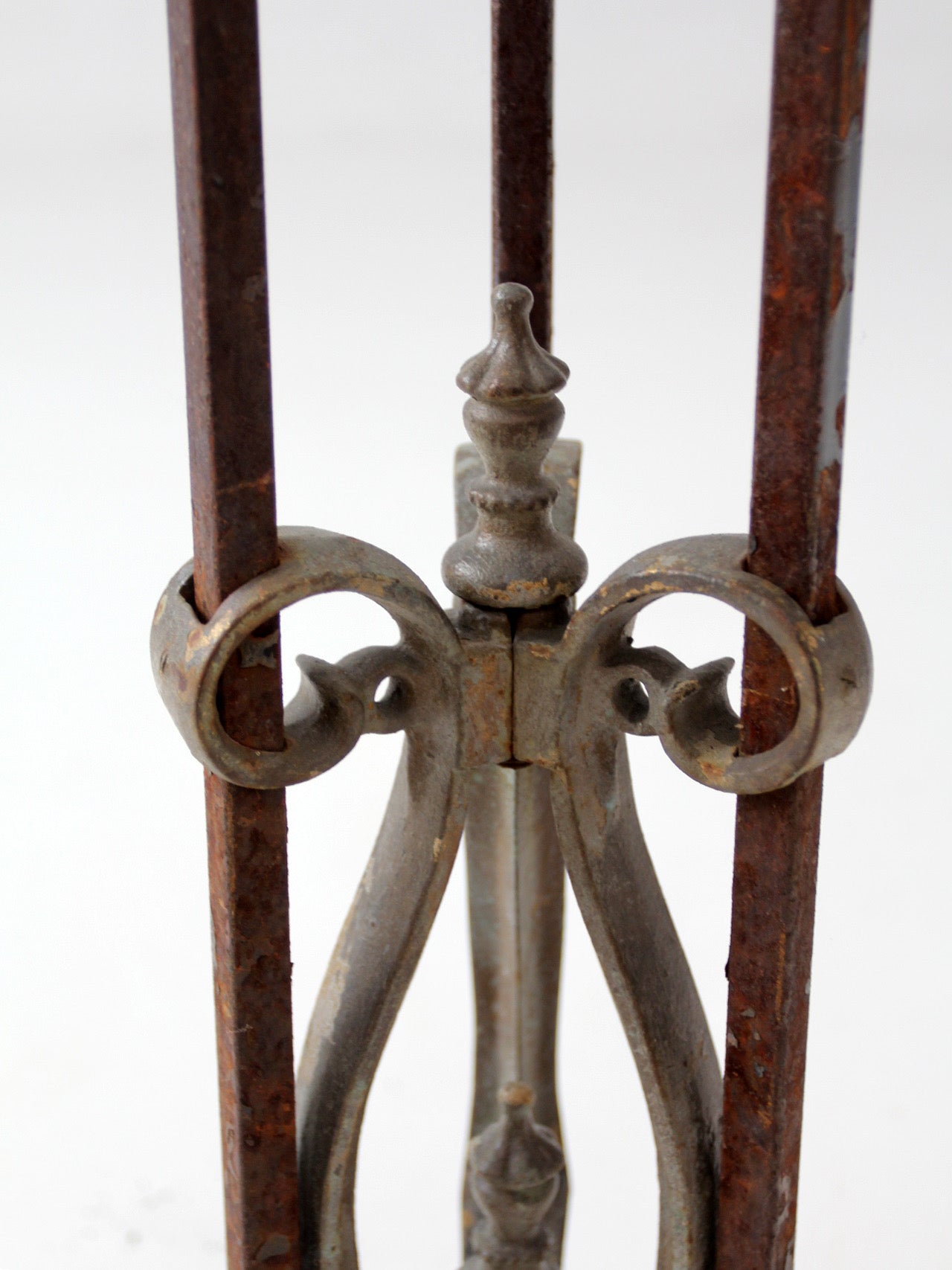 antique Gothic Revival iron plant stand