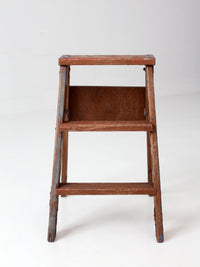 antique folding wooden step ladder