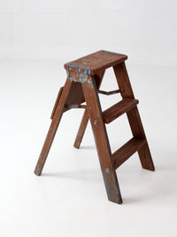 antique folding wooden step ladder