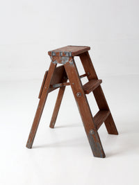 antique folding wooden step ladder