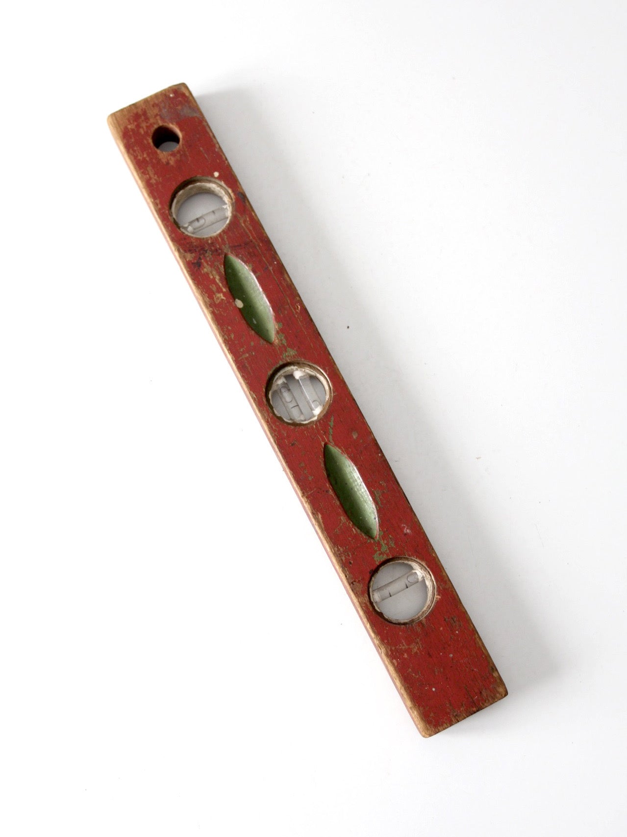 vintage red wood carpenter level