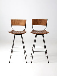 pair mid-century Arthur Umanoff style bar stools
