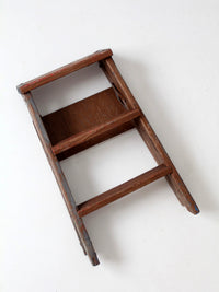 antique folding wooden step ladder