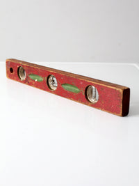 vintage red wood carpenter level