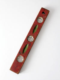 vintage red wood carpenter level