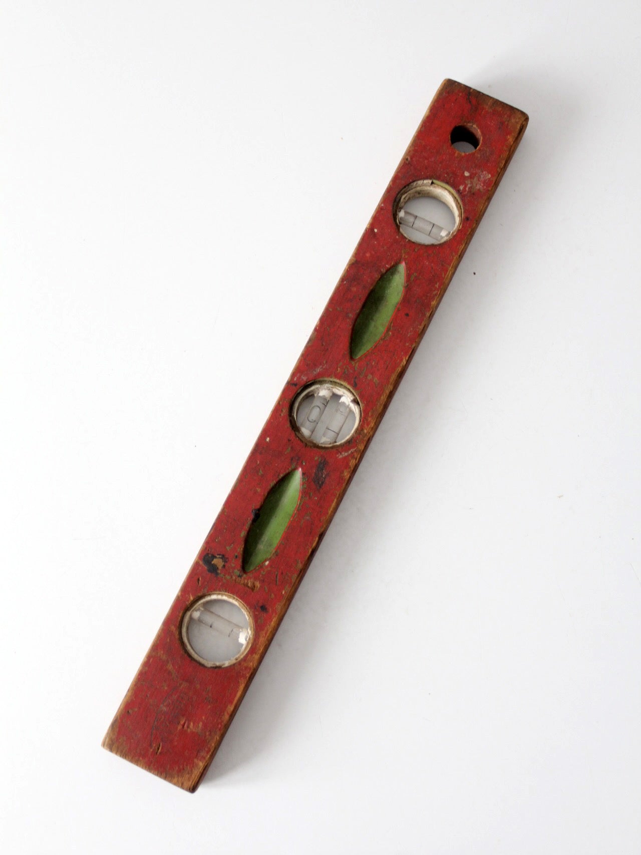 vintage red wood carpenter level