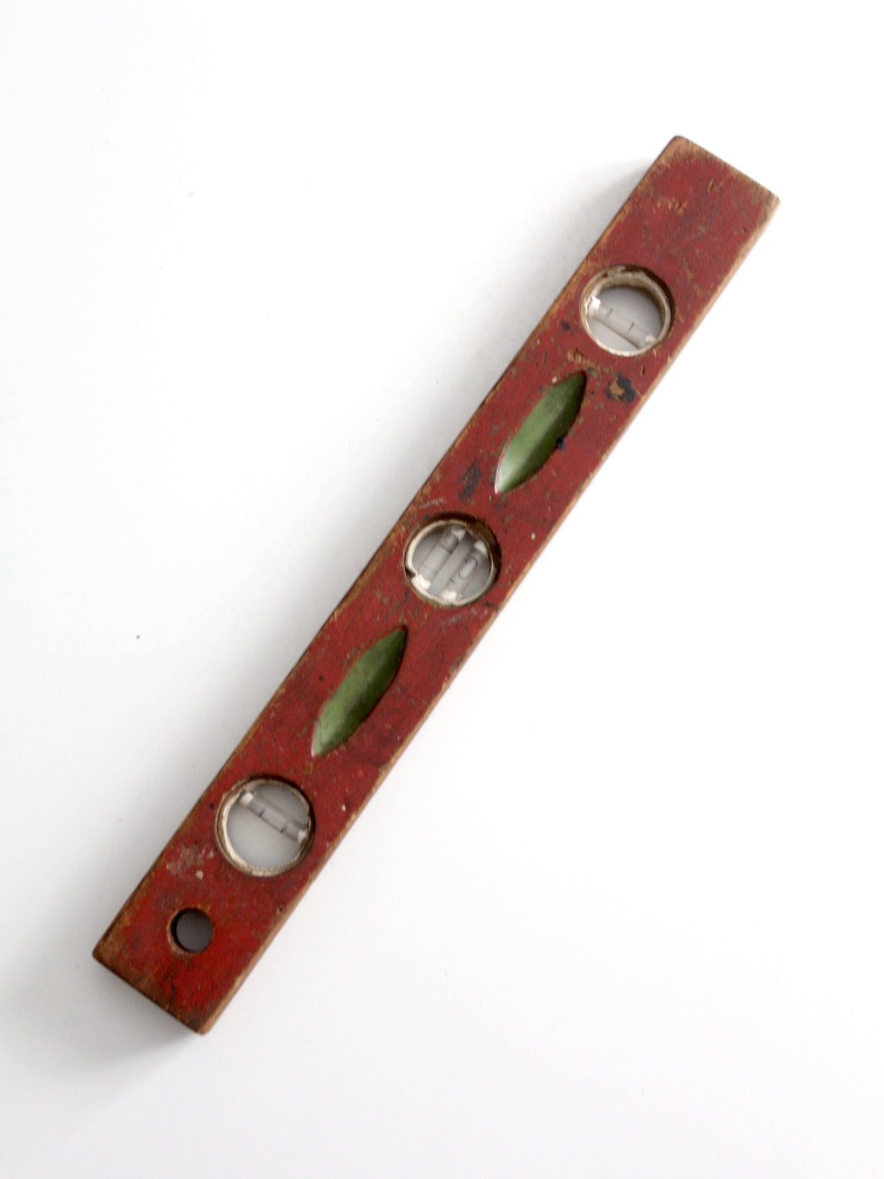 vintage red wood carpenter level