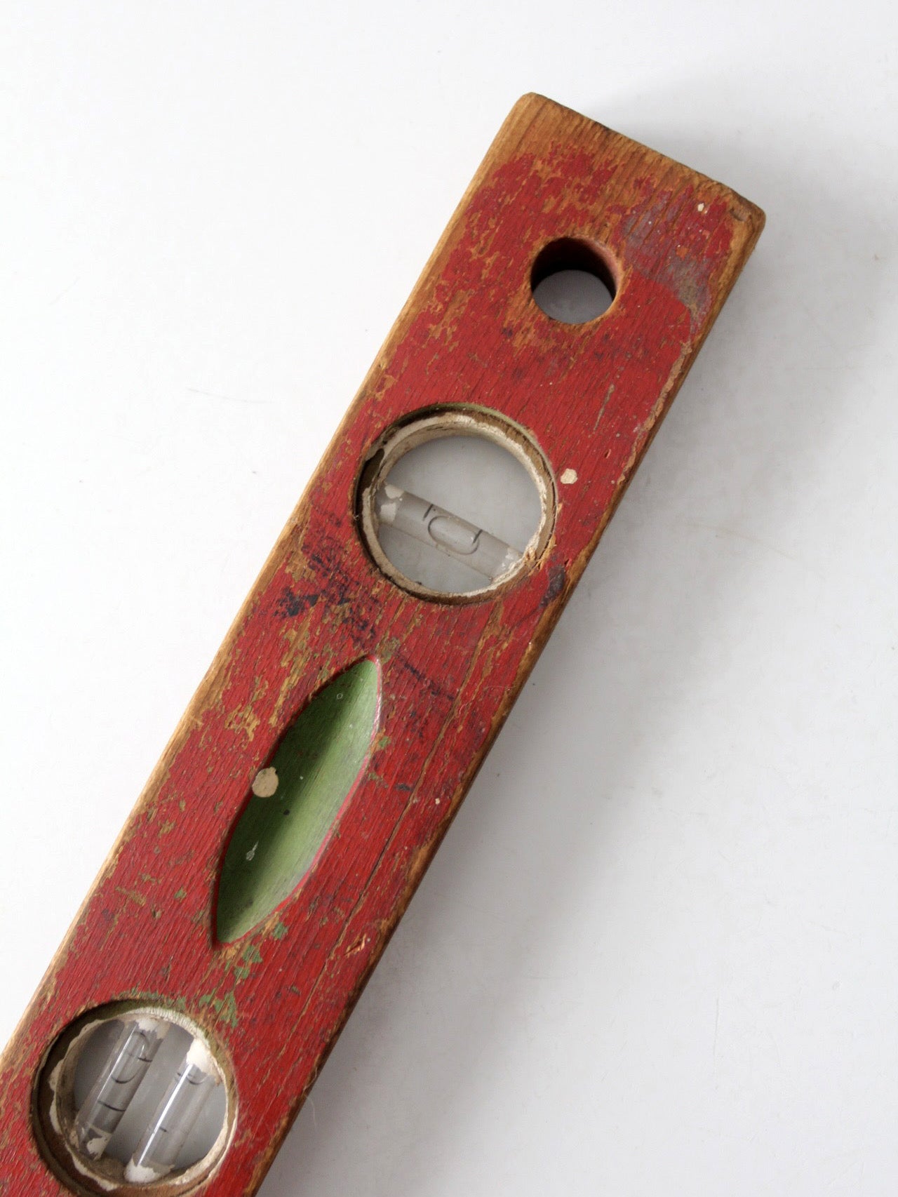 vintage red wood carpenter level