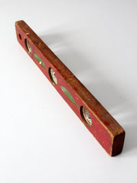 vintage red wood carpenter level
